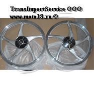 Обод 17" задний литой, барабан. тормоз 1,6-17  Альфа, RAID серебристый (5 С-луч) (НАБОР)