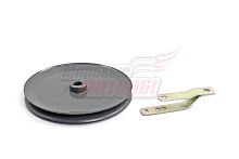 Шкив Крот редуктора увеличенного диаметра 1-ручейковый с удлиненным кронштейном