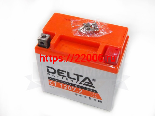 Аккумулятор 12В 7 А/ч, кислотный AGM ((Delta CT 1207.2) , (114x70x108) обратная полярность (НАБОР) Аккумулятор 12В 7 А/ч, кислотный AGM ((Delta CT 1207.2) , (114x70x108) обратная полярность (НАБОР)