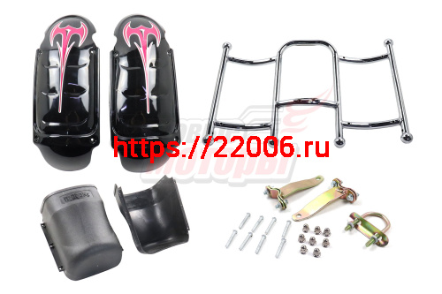 Дуга безопасности с цветн. бардачками (карманами) "Hunter"  КРАСНАЯ (дуга+2цв.щитка+2кармана+крепеж)