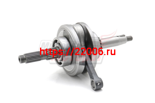 Коленвал 1P50FMG-3/1P52FMH-3 (100cc/110cc) (для двигателей с двойным сцеплением, 19+22 шлица) Коленвал 1P50FMG-3/1P52FMH-3 (100cc/110cc) (для двигателей с двойным сцеплением, 19+22 шлица)