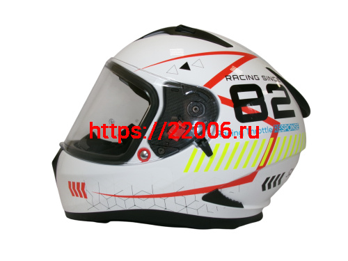 Шлем TVS RACING (Индия) STREET D/V WHITE YELLOW размер XXL, + пинлок в комплекте, очки фото 2 Шлем TVS RACING (Индия) STREET D/V WHITE YELLOW размер XXL, + пинлок в комплекте, очки фото 2