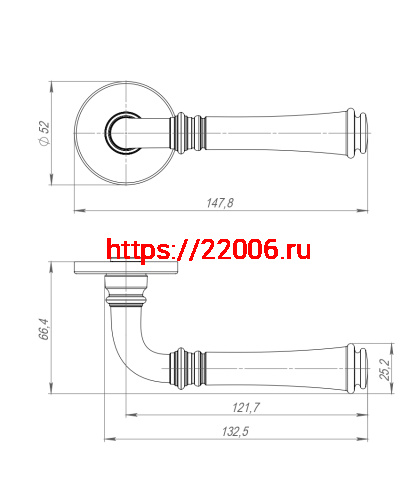 Ручка Punto (Пунто) раздельная R.ARC.R52.SORENTO CP-8 хром ТРОСИК фото 4 Ручка Punto (Пунто) раздельная R.ARC.R52.SORENTO CP-8 хром ТРОСИК фото 4
