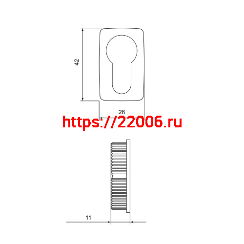 Накладка Punto (Пунто) под цилиндр ET.K.EL.Q27 BL-24 черный фото 2 Накладка Punto (Пунто) под цилиндр ET.K.EL.Q27 BL-24 черный фото 2