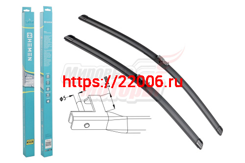 Щётки стеклоочистителя комплект 2шт. HEMEN 500/600 мм (HP6050C)