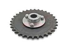 Звезда z=32 шаг 15,875 (посадка на вал шлицы) со сменной ступицей