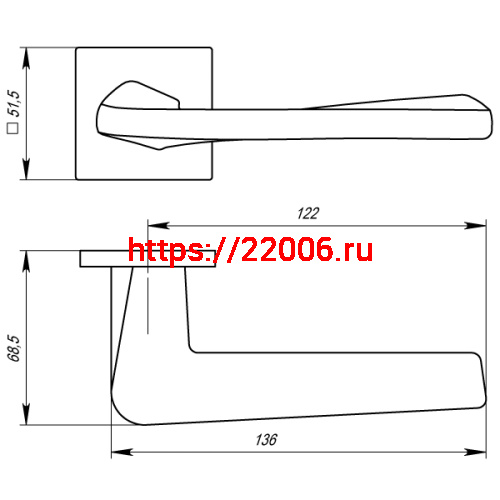 Ручка Armadillo (Армадилло) раздельная K.USS52.TORSO (TORSO USS) SN-3 матовый никель фото 4