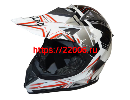 Шлем кроссовый "Safelead" HF-116 MATT BLACK белый Q158R размер S  NEW