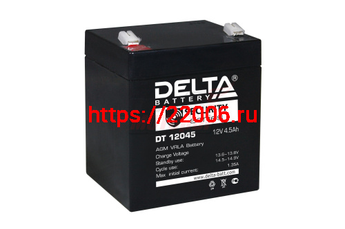 Аккумулятор герметичный 12В 4.5Ач DELTA DT12045 AGM (90*70*101мм) (2х12Вдля электросамоката 24В) Аккумулятор герметичный 12В 4.5Ач DELTA DT12045 AGM (90*70*101мм) (2х12Вдля электросамоката 24В)