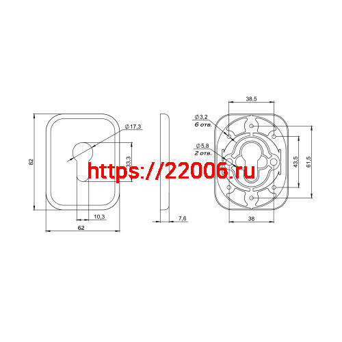 Накладка Fuaro (Фуаро) на цилиндр ESC.C.TRD/K.486 BL-24 черный (1 шт.) фото 2 Накладка Fuaro (Фуаро) на цилиндр ESC.C.TRD/K.486 BL-24 черный (1 шт.) фото 2