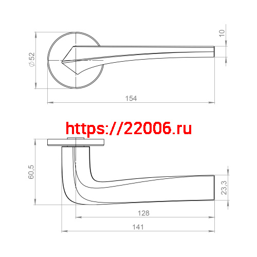 Ручка Ajax (Аякс) раздельная R.JSR51.ROCKET CP-8 хром фото 2
