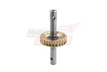 Вал Тарпан нижний с сварной шестерней (бронза) редуктора №4 (27 зубов)