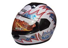 Шлем интеграл "Safelead" HF-110 NEW белый, черный размер M