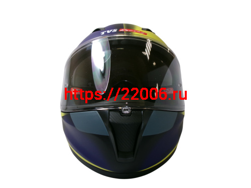 Шлем TVS RACING (Индия) STREET D/V DULL BLACK M.BLUE размер XL, + пинлок в комплекте, очки фото 6