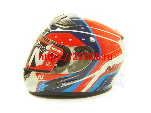 Шлем интеграл NITRO N2400 PIONEER (White/Red/Blue), размер L (6 шт в кор.) фото 3