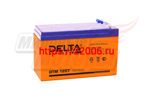 Аккумулятор герметичный 12В 7,2Ач DELTA DTM1207 AGM (электромашинки)