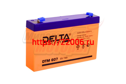 Аккумулятор герметичный 6В 7Ач DELTA DTM607 AGM (электромашинки) Аккумулятор герметичный 6В 7Ач DELTA DTM607 AGM (электромашинки)