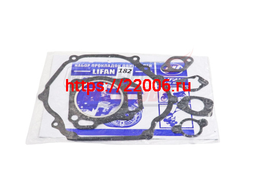 Набор прокладок двигателя Lifan182 обвальцов. (6шт) (Россия)