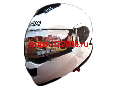 Шлем модуляр "Safelead" HF-119 TRANSFORMER с встр. очками, белый перламут., ЧЕРНЫЙ размер L фото 4