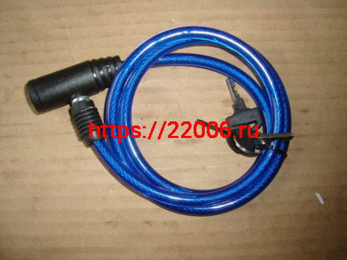 Замок для велосипеда с ключом тросовый 8х1000мм, два ключа, противоугонный (EWL-12) Замок для велосипеда с ключом тросовый 8х1000мм, два ключа, противоугонный (EWL-12)