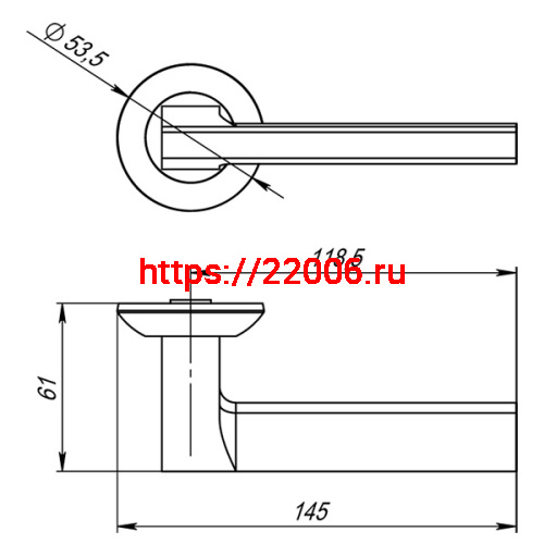 Ручка Punto (Пунто) раздельная R.TL54.BLADE (BLADE TL) GR-23 графит фото 2 Ручка Punto (Пунто) раздельная R.TL54.BLADE (BLADE TL) GR-23 графит фото 2