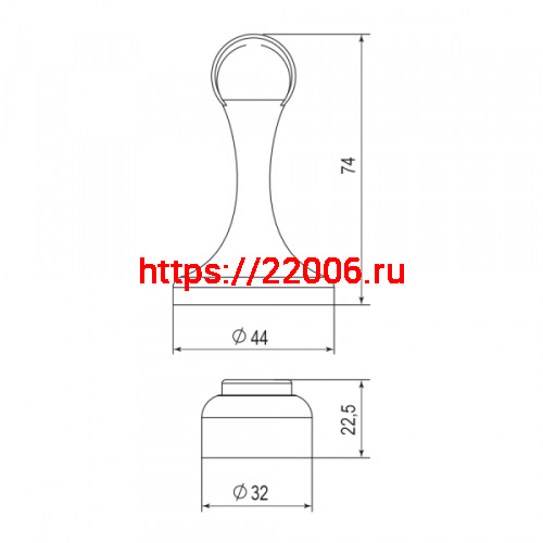 Упор Punto (Пунто) дверной напольный DFIX/MF45 (DSM-45) магнитный CP-8 хром фото 3
