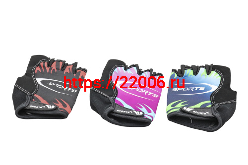 Перчатки без пальцев с гелиевыми вставками "SPORTS" (разные цвета) фото 2