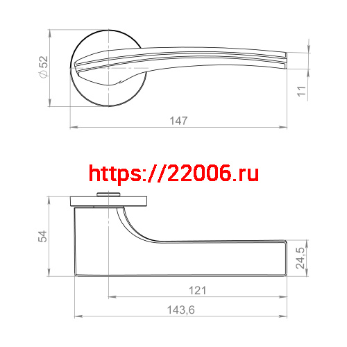 Ручка Fuaro (Фуаро) раздельная R.ZLR52.ETALON SSC-16 сатинированный хром фото 3 Ручка Fuaro (Фуаро) раздельная R.ZLR52.ETALON SSC-16 сатинированный хром фото 3