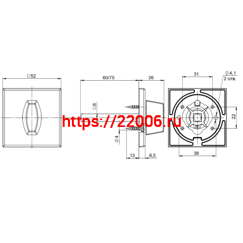 Ручка Fuaro (Фуаро) поворотная BKW8x75.K.RL52 (BKW8x75 RL) SSG сатинированное золото фото 3 Ручка Fuaro (Фуаро) поворотная BKW8x75.K.RL52 (BKW8x75 RL) SSG сатинированное золото фото 3