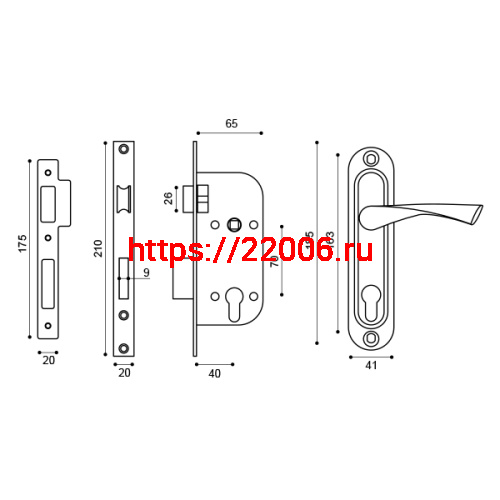 Замок Punto (Пунто) цилиндровый в комплекте с ручкой LOCKSET16.CRONA.4070-1 (KIT P16 4070 CRONA) AB бронза фото 3 Замок Punto (Пунто) цилиндровый в комплекте с ручкой LOCKSET16.CRONA.4070-1 (KIT P16 4070 CRONA) AB бронза фото 3