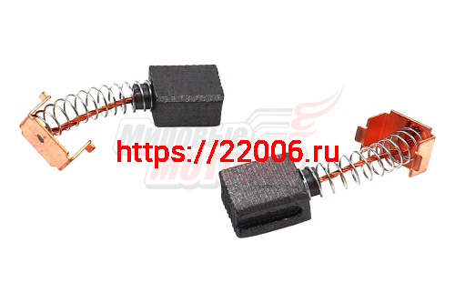 Щетки (№559) Интерскол (6*10*11) УШМ-125/900,Пружина,пятак-зацепы,Проточка 2