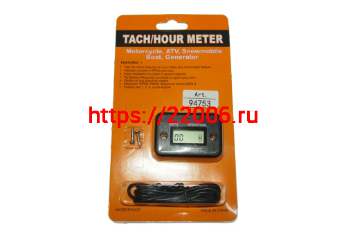 Счетчик моточасов/Тахометр водонепроницаемый для 4х-тактных двигателей, мини фото 2