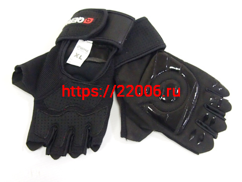 Перчатки вело/мото QG-067 без пальцев, черные
