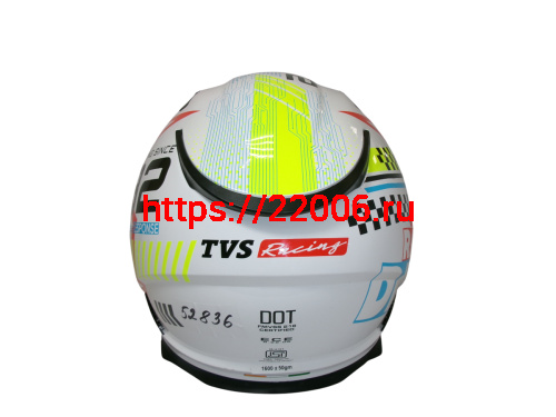 Шлем TVS RACING (Индия) STREET D/V WHITE YELLOW размер XXL, + пинлок в комплекте, очки фото 3 Шлем TVS RACING (Индия) STREET D/V WHITE YELLOW размер XXL, + пинлок в комплекте, очки фото 3