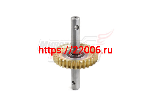 Вал Тарпан нижний с сварной шестерней (бронза) редуктора №3 (32 зуба)