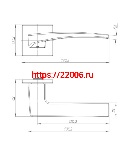Ручка Punto (Пунто) раздельная K.ARC.Q52.LOTUS CP-8 хром фото 2 Ручка Punto (Пунто) раздельная K.ARC.Q52.LOTUS CP-8 хром фото 2