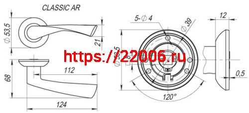 Ручка Fuaro (Фуаро) раздельная CLASSIC AR AB/GP-7 бронза/золото, квадрат 8x140 мм фото 3