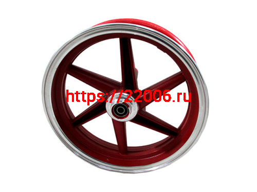 Диск колеса 10" Honda Dio передний, литой, дисковый тормоз красный Диск колеса 10" Honda Dio передний, литой, дисковый тормоз красный