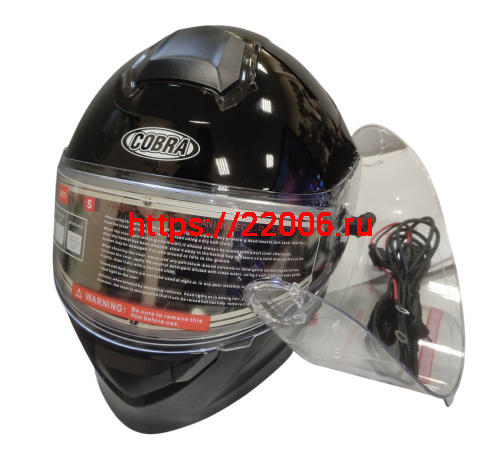 Шлем модуляр COBRA EC H271, черный глянцевый СНЕГОХОДНЫЙ, размер M