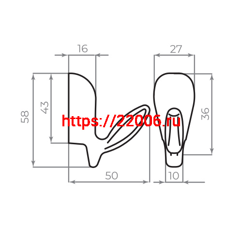 Крючок Ajax (Аякс) настенный MB-LM/K-001 SN матовый никель фото 7 Крючок Ajax (Аякс) настенный MB-LM/K-001 SN матовый никель фото 7