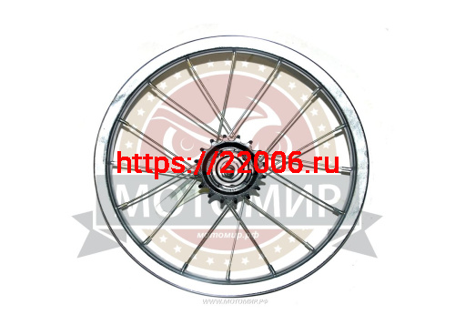 Обод Вело 14" задний, (1 стеночный) хром, тормозная втулка, 1 ск.