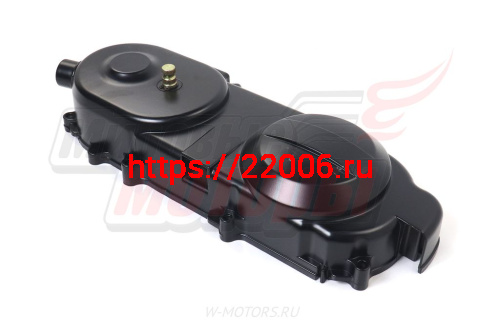 Крышка картера левая (вариатора) (139QMB) R10" чёрная в сборе с валом кикстартера фото 2