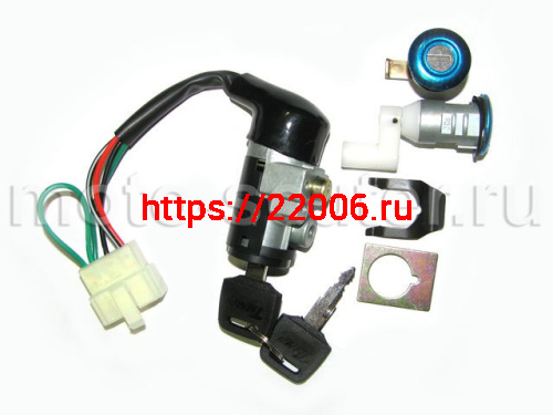 Замок зажигания (комплект) Honda Dio AF-18/27 (фишка 5 контактов) TMMP Замок зажигания (комплект) Honda Dio AF-18/27 (фишка 5 контактов) TMMP