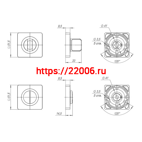Ручка Ajax (Аякс) поворотная BK6.K.JK51 (BK6 JK) CP-8 хром фото 3 Ручка Ajax (Аякс) поворотная BK6.K.JK51 (BK6 JK) CP-8 хром фото 3