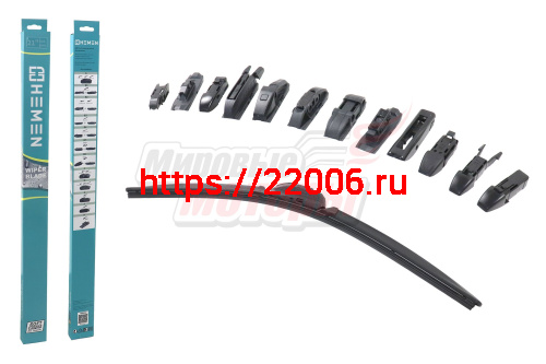 Щётка стеклоочистителя бескаркасная HEMEN 530 мм + 12 адаптеров (HB530)