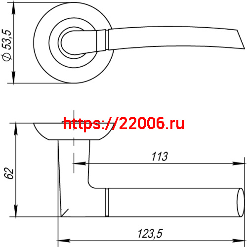 Ручка Ajax (Аякс) раздельная R.JR54.RODEO (RODEO JR) SN/CP-3 матовый никель/хром фото 2 Ручка Ajax (Аякс) раздельная R.JR54.RODEO (RODEO JR) SN/CP-3 матовый никель/хром фото 2