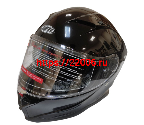 Шлем интеграл COBRA EC H153, черный глянцевый, с очками, размер S