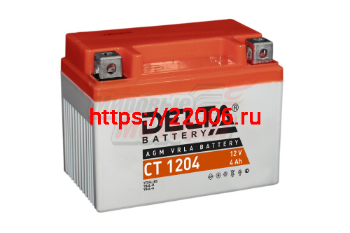 Аккумулятор 12В 4Ач DELTA CT1204 (YT4L-BS) (кислотный, герметичный) (обр.полярн) (113*69*87мм) Аккумулятор 12В 4Ач DELTA CT1204 (YT4L-BS) (кислотный, герметичный) (обр.полярн) (113*69*87мм)
