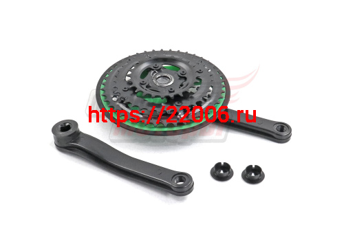 Шатуны 3зв. 42-34-24зуб/шатуны 170мм черные с цветной защитой (комплект) Шатуны 3зв. 42-34-24зуб/шатуны 170мм черные с цветной защитой (комплект)