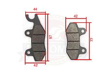 Колодки тормозные дисковый тормоз Гиро180 с ухом (правые) Z50R, Volcan, Honda SR80, Nirvana FA135
